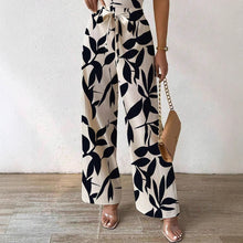 Print Jumpsuit Elastic Waist Belt Jumpsuit