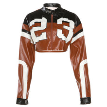 Street Letter Printing Zipper Slim-fit Coat For Women
