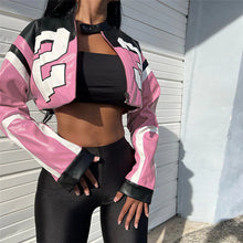 Street Letter Printing Zipper Slim-fit Coat For Women