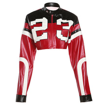 Street Letter Printing Zipper Slim-fit Coat For Women
